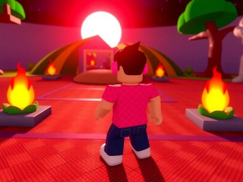 Roblox में बोअरबर्ग के साथ संगीत सुनते हुए कैरेक्टर