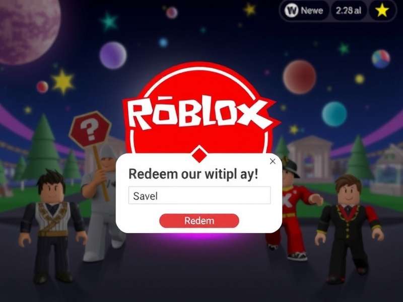 Roblox Redeem Codes का इंटरफ़ेस दिखाता हुआ स्क्रीनशॉट