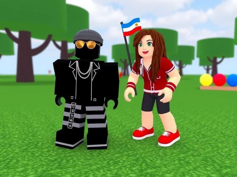 Roblox character holding a boombox with rap music visualizer