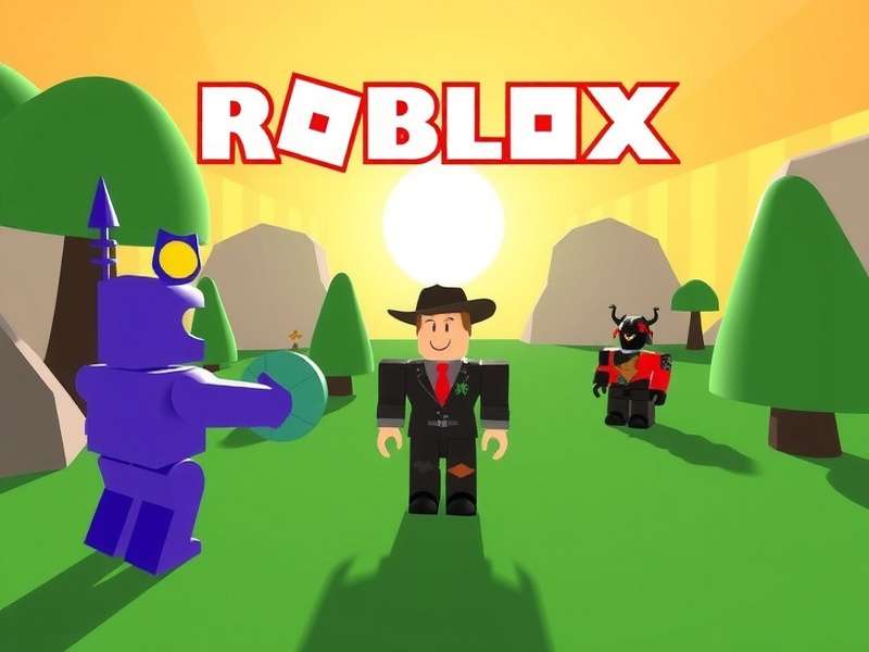Vibrant Roblox game scene showing avatar creation and virtual world interaction