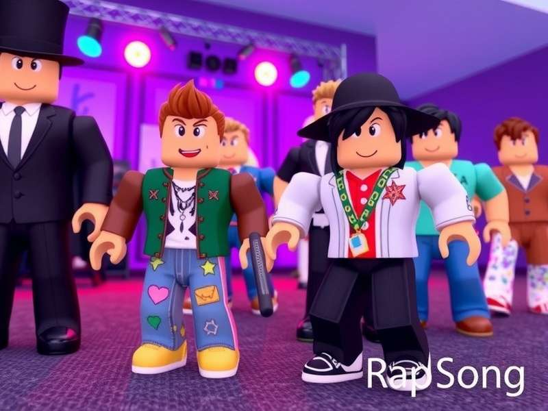 Roblox avatar listening to rap music on a virtual boombox
