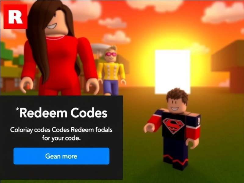 Roblox redeem code redemption screen with rewards