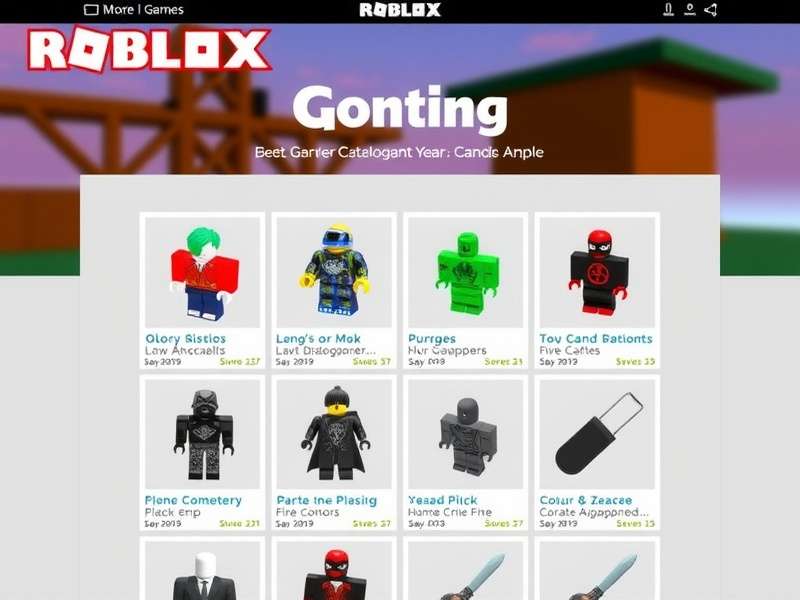 A vibrant Roblox avatar showcasing diverse catalog items against a neon cityscape