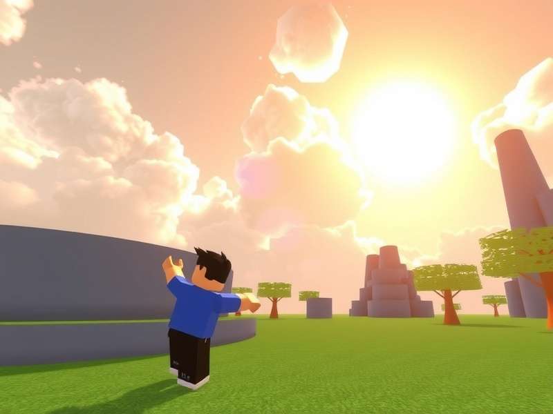 The Forge Roblox Gameplay Scene with Fire and Lava