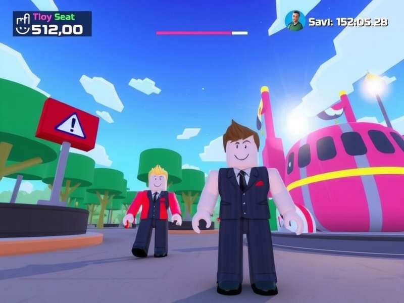 Roblox game interface showing avatar customization and game menu