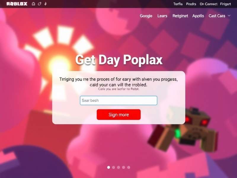 Roblox Website Dashboard showing avatar customization and game carousel