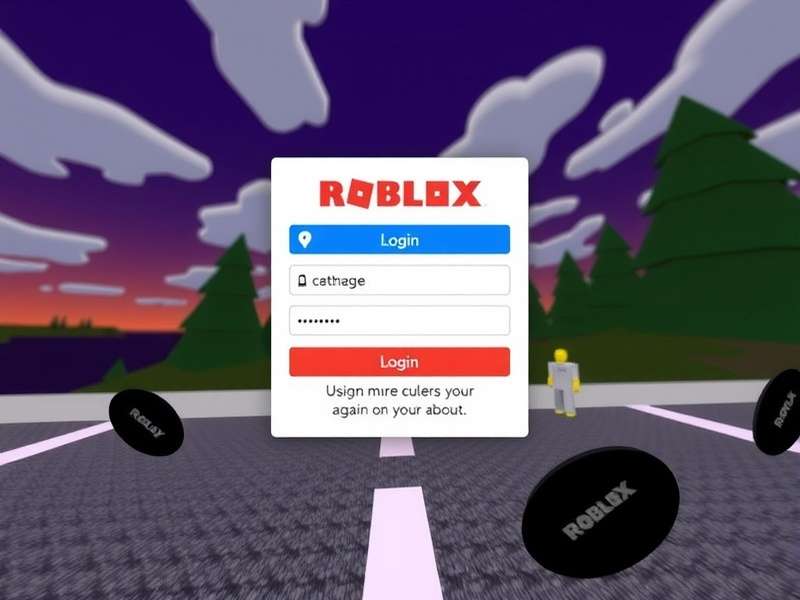 Roblox Login interface showing user account access on desktop and mobile devices