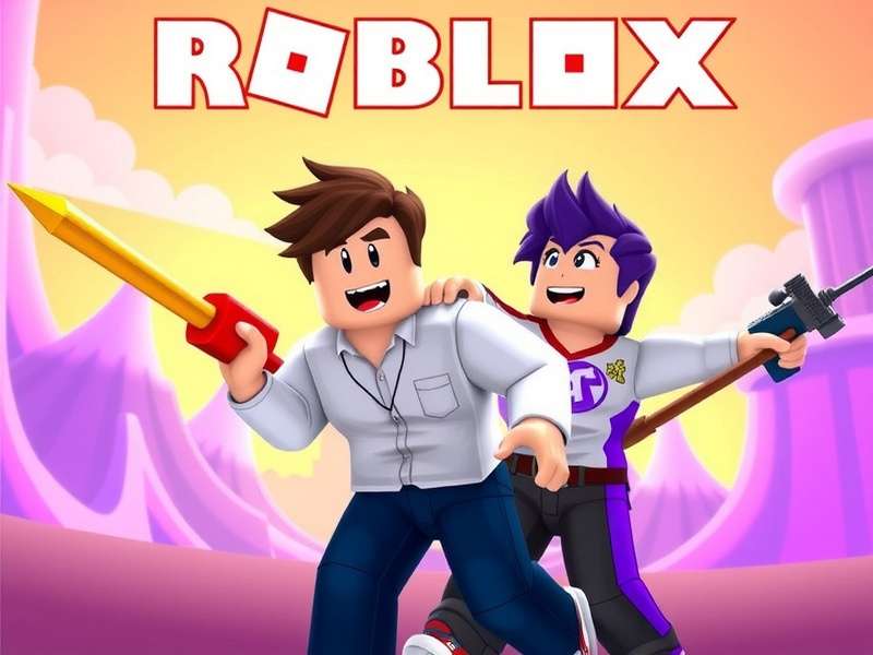 Roblox gaming setup with controller and neon lights